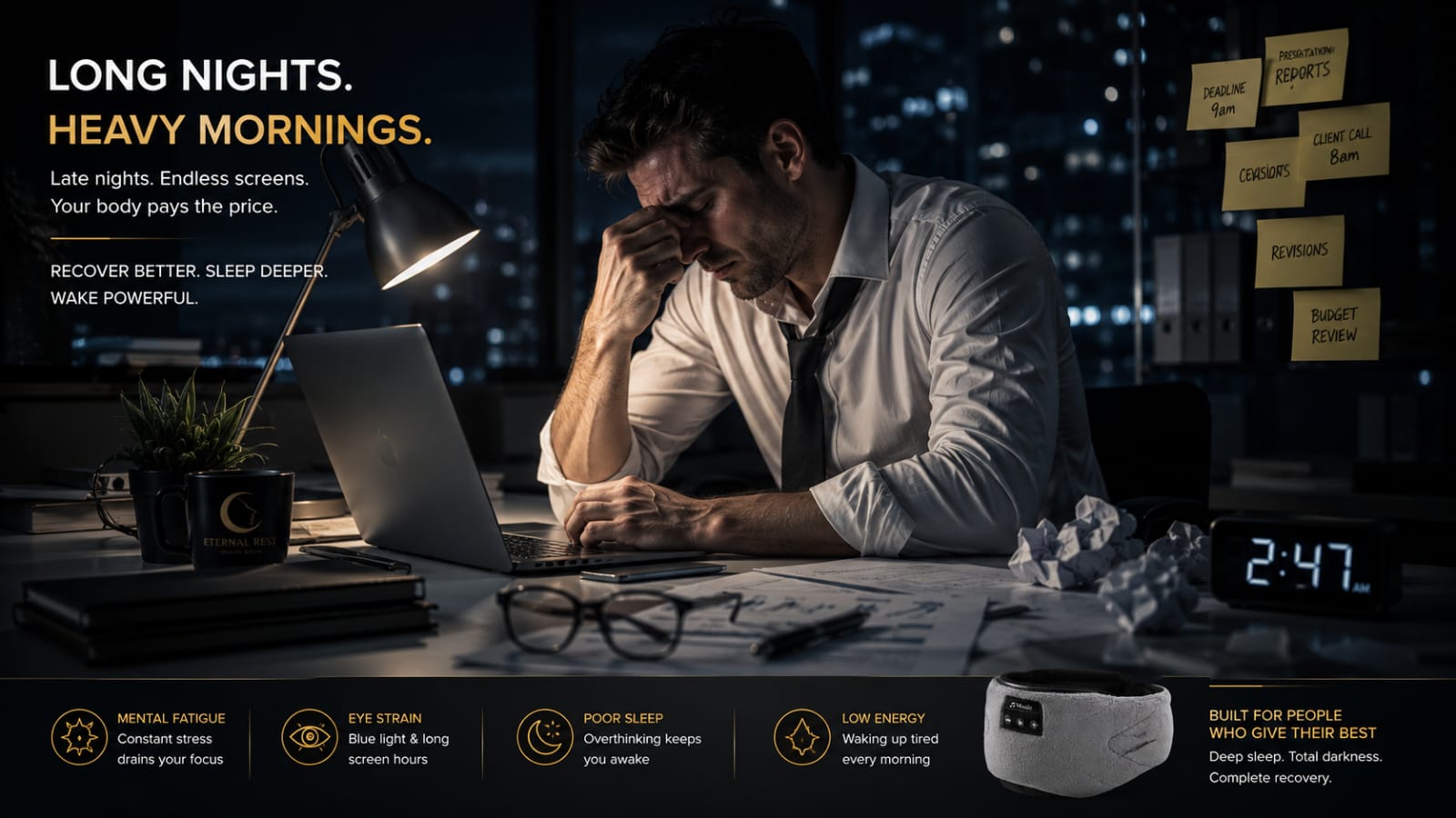 Corporate Burnout late at night