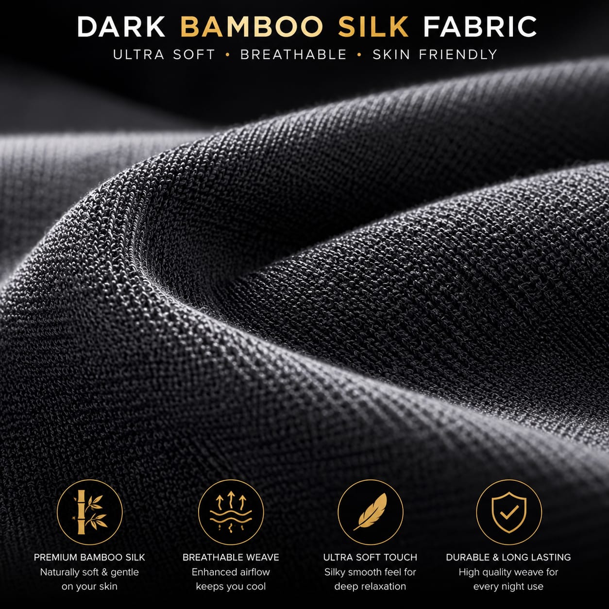 Dark Bamboo Silk Fabric details